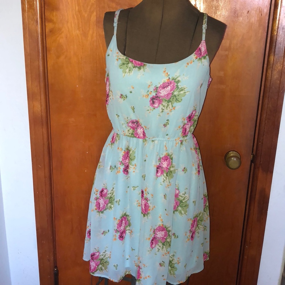Turquoise floral dress